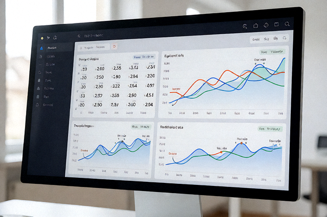 体育数据分析界面展示比赛统计图表与趋势曲线